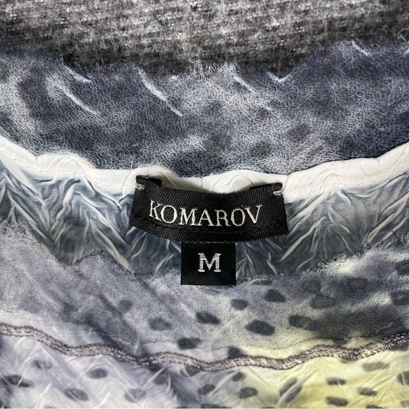 Komarov Abstract Print Midi Dress Smoky Boho Edgy Grunge Asymmetrical Artsy M - Picture 7 of 12